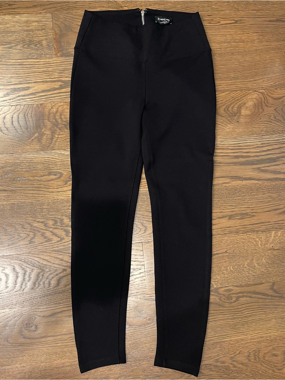 bebe Black Zip Ponte Leggings